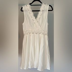 UO Lace-Trim Surplice Mini Dress